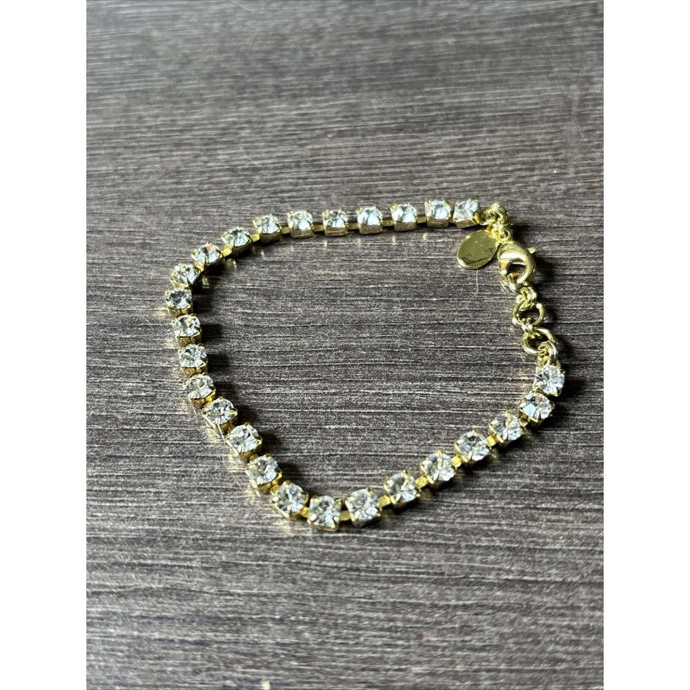 Sorrelli Crystal Tennis Bracelet 7.5"‎ Gunmetal Rhinestone Bridal Wedding Formal